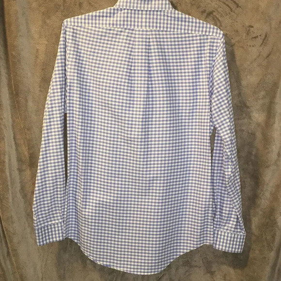 Ralph Lauren Shirt Men’s small Blue Checked Pony Button Up Long Sleeve - Picture 2 of 10